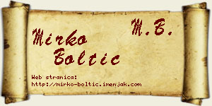 Mirko Boltić vizit kartica
